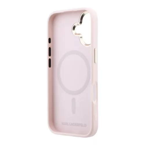  iPhone 17 Pink Karl Lagerfeld PU Perforated Gold Dots MagSafe tok-3666339625924 6 kép