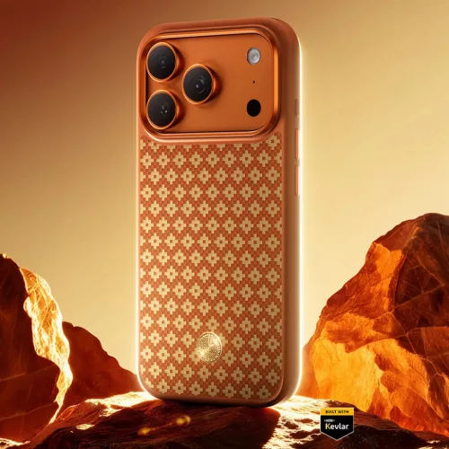  iPhone 17 Pro narancs Benks Magnetic Armor Pro Armor Grid Kevlar tok -6948005921064 6 kép