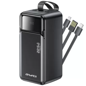Awei PA-107 50000 mAh 22,5 W PD powerbank, fekete-6954284029544 1 kép