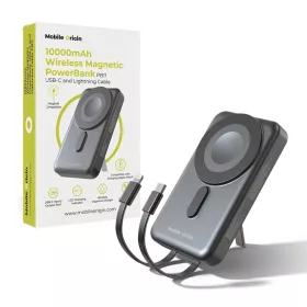   Mobile Origin PB11 vezeték nélküli mágneses PowerBank 10000mAh USB-C és Lightning kábellel