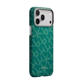 iPhone 17 Pro Max Pitaka Ultra-Slim Case Monogram-Gold/Green tok-8594184316641 1 kép
