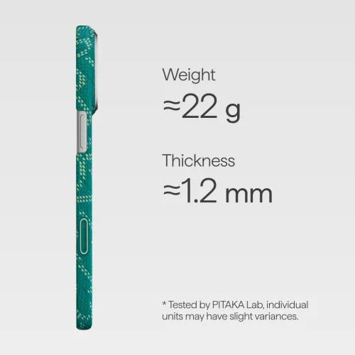 iPhone 17 Pro Max Pitaka Ultra-Slim Case Monogram-Gold/Green tok-8594184316641 5 kép