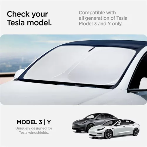 Spigen Tesla CryoShade első szélvédő napellenző Model 3/Y-8809896745246 8 kép