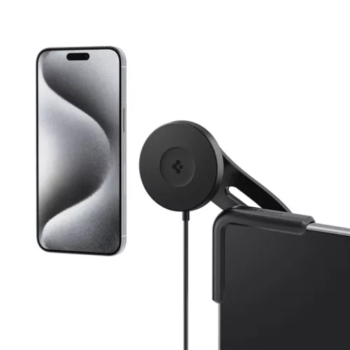 Spigen Tesla TapLock MagSafe autós tartó és töltő, fekete-8809971228176 5 kép