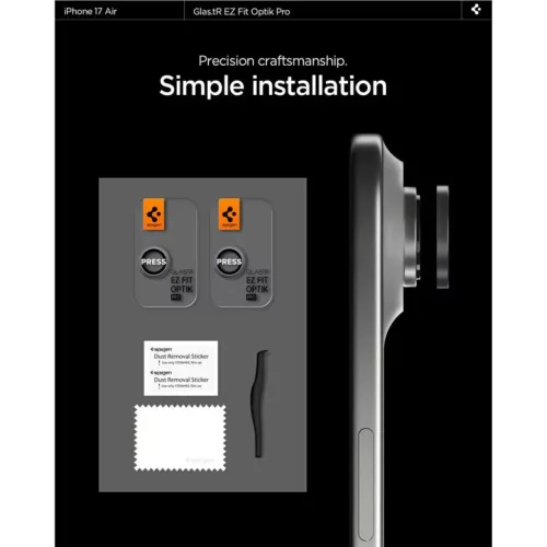 Spigen Glass tR EZ Fit Optik Pro kameralencse-védő üveg 2 db szürk-8800283312638 2 kép