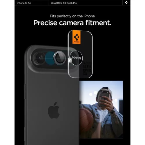 Spigen Glass tR EZ Fit Optik Pro kameralencse-védő üveg 2 db szürk-8800283312638 9 kép