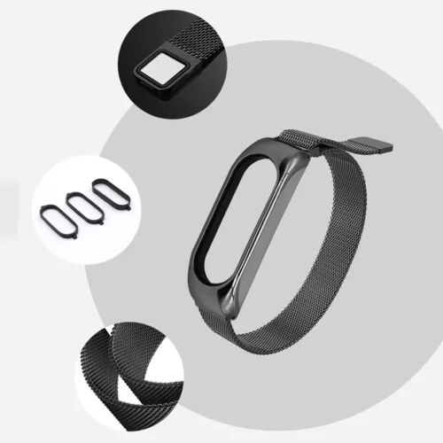 Fém Xiaomi Mi Band 5 / Mi Band 4 / Mi Band 3 fém óraszíj kék-9111201930735 9 kép