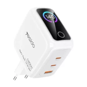Yesido YC114 140 W-os GaN hálózati töltő TFT-kijelzővel, USB-vel -6942314418826 1 kép