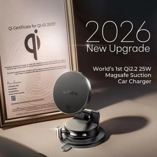 Lisen W608 Pro tapadókorongos autós telefontartó vezeték nélküli-6941237436771 2 kép