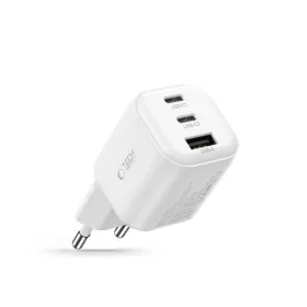 Tech-Protect NCA100W-GaN 100 W-os 3 portos hálózati töltő, fehér-5906302323425 2 kép