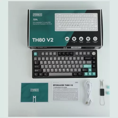 Epomaker TH80 V2 PRO mechanikus billentyűzet Creamy Jade kapcsolókka-6942445402831 9 kép