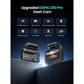 DDPAI Z50 Pro Dual 4K első és hátsó menetrögzítő kamera, fekete-6934915208623 2 kép