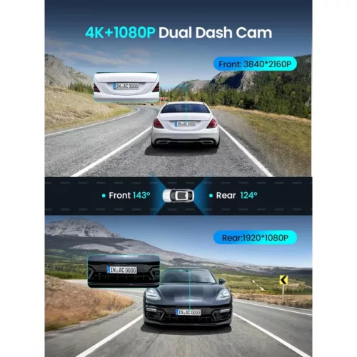 DDPAI Z50 Pro Dual 4K első és hátsó menetrögzítő kamera, fekete-6934915208623 3 kép