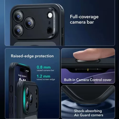  iPhone 17 Pro / iPhone 18 Pro matt fekete ESR Classic Hybrid HaloLock-4894240303214 4 kép