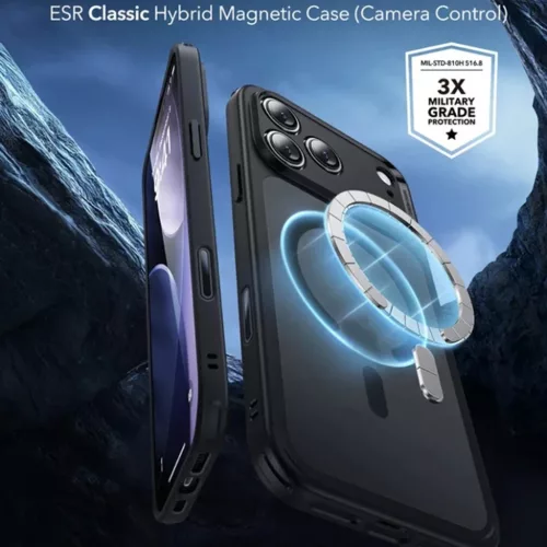  iPhone 17 Pro / iPhone 18 Pro matt fekete ESR Classic Hybrid HaloLock-4894240303214 7 kép