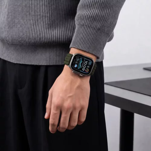 Apple Watch (44 / 45 / 46 / 49 mm) katonai zöld Tech-Protect Nylon S-5906302325467 5 kép