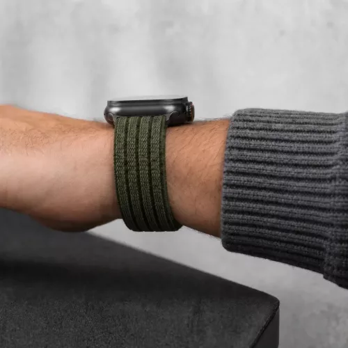  Apple Watch (44 / 45 / 46 / 49 mm) katonai zöld Tech-Protect Nylon S-5906302325467 7 kép