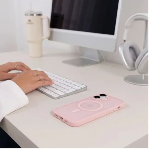  Apple iPhone 17 Matte Pink Tech-Protect BasicMag MagSafe tok-5906302341535 5 kép