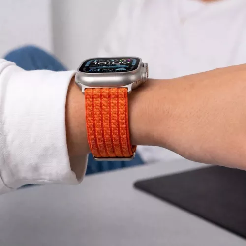  Apple Watch narancssárga Tech-Protect Nylon Sport tépőzáras óras-5906302325474 7 kép