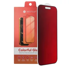    Apple iPhone 16 Pro Max bíborvörös Bestsuit rugalmas hibrid üveg 5D Colorfull Privacy 180