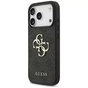  iPhone 18 Pro szürke Guess PU 4G Metal Logo tok-3666339650650 2 kép