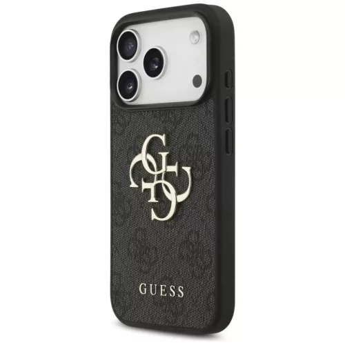  iPhone 18 Pro szürke Guess PU 4G Metal Logo tok-3666339650650 2 kép