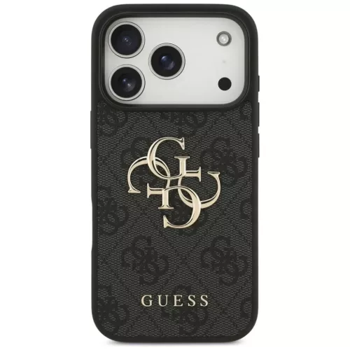  iPhone 18 Pro szürke Guess PU 4G Metal Logo tok-3666339650650 3 kép