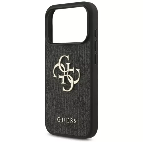  iPhone 18 Pro szürke Guess PU 4G Metal Logo tok-3666339650650 5 kép