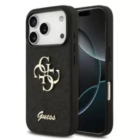  iPhone 18 Pro fekete Guess PU merev tok csillámos 4G fém logóval-3666339644987 1 kép