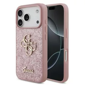  iPhone 18 Pro rózsaszín Guess PU Fixed Glitter 4G Metal Logo tok-3666339673550 1 kép