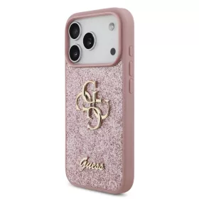  iPhone 18 Pro rózsaszín Guess PU Fixed Glitter 4G Metal Logo tok-3666339673550 2 kép