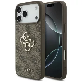  iPhone 18 Pro barna Guess PU 4G fém logós tok-3666339650698 1 kép