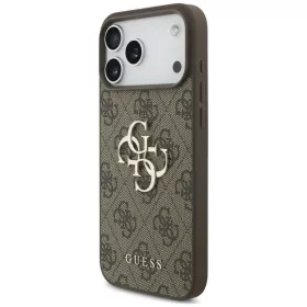  iPhone 18 Pro barna Guess PU 4G fém logós tok-3666339650698 2 kép