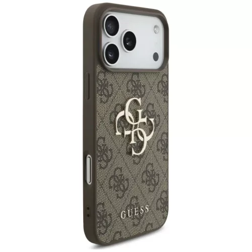  iPhone 18 Pro barna Guess PU 4G fém logós tok-3666339650698 4 kép