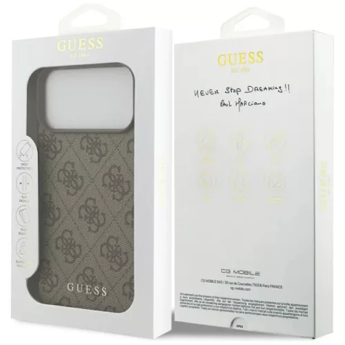  iPhone 18 Pro Barna Guess Hardcase 4G Classic Logo (GUHCP18LG4GFBR) t-3666339673475 7 kép