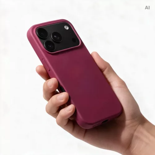  iPhone 17 Pro / 18 Pro sötét cseresznye szilikon tok-5903396485640 2 kép