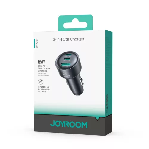 Joyroom JR-CCN19 65 W-os 3 az 1-ben autós töltő, sötétszürke-6942712402007 6 kép