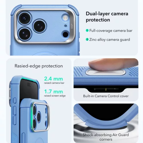 Apple iPhone 18 Pro Max / iPhone 17 Pro Max világoskék ESR Cyber Arm-4894240304075 7 kép