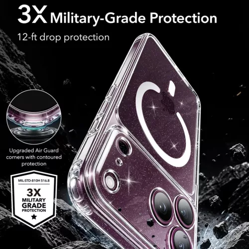 iPhone 18 Pro Max / iPhone 17 Pro Max áttetsző csillogó ESR Classic-4894240303290 4 kép