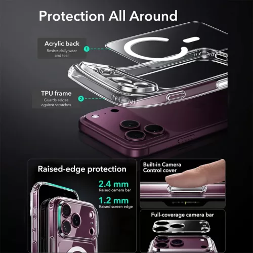 iPhone 18 Pro Max / iPhone 17 Pro Max átlátszó ESR Classic Hybrid H-4894240303368 7 kép