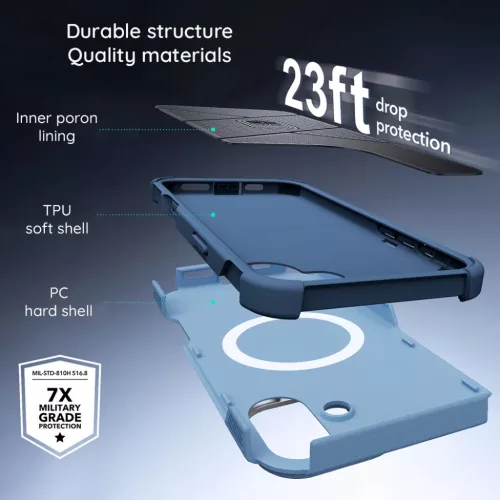 iPhone 18 Pro / iPhone 17 Pro világoskék ESR Cyber Armor Kickstand t-4894240303979 10 kép