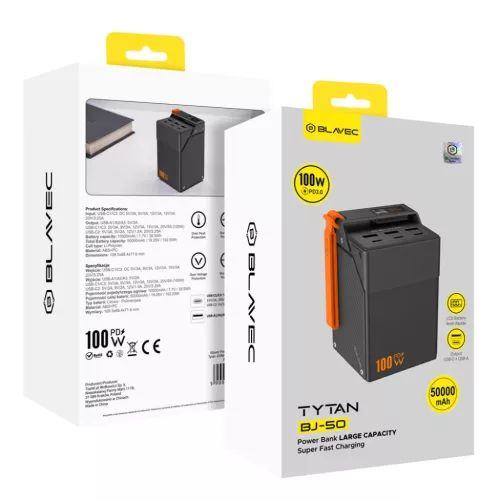 Blavec BJ-50 Tytan 50000 mAh 100 W powerbank fekete-5900217505341 8 kép