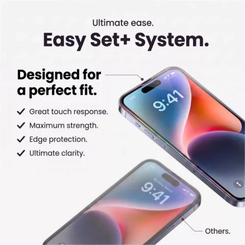 iPhone 18 Pro Max Átlátszó Tech-Protect Easy Set+ 3 db-os edzett ü-5906302325054 5 kép