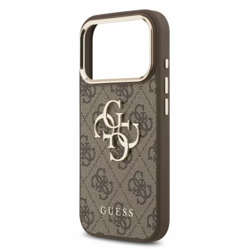  iPhone 18 Pro barna Guess PU 4G fém logós pántos tok-3666339676834 6 kép