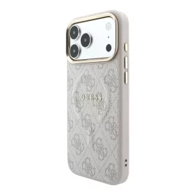  iPhone 18 Pro rózsaszín Guess 4G aranykeretes dombornyomott MagSafe-3666339655181 2 kép