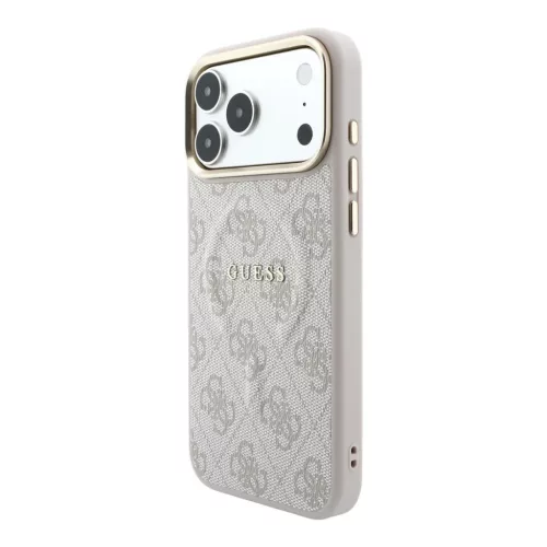  iPhone 18 Pro rózsaszín Guess 4G aranykeretes dombornyomott MagSafe-3666339655181 2 kép