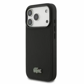  iPhone 18 Pro fekete Lacoste Iconic Petit Pique PVC MagSafe tok fém -3666339645069 2 kép