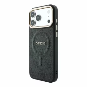  iPhone 18 Pro fekete Guess PU bőr 4G arany keretes dombornyomott Mag-3666339655068 2 kép