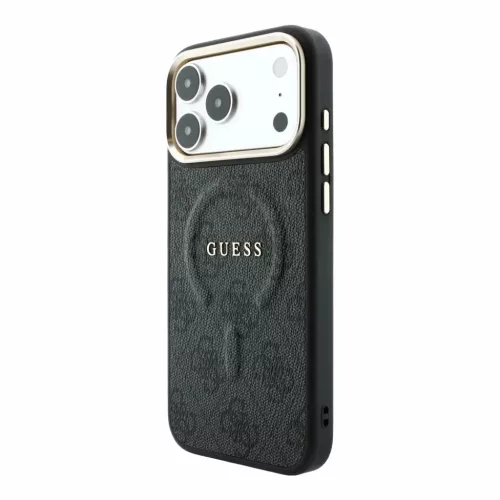 iPhone 18 Pro fekete Guess PU bőr 4G arany keretes dombornyomott Mag-3666339655068 2 kép