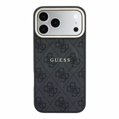  iPhone 18 Pro fekete Guess PU bőr 4G arany keretes dombornyomott Mag-3666339655068 3 kép